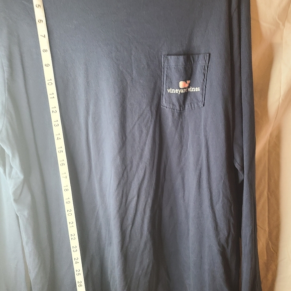 Vineyard Vines Navy Long-Sleeve Pocket Tee Pink Whale Men’s XXL - Picture 7 of 10